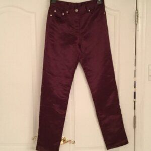 DKNY sample purple,satin skinny jeans NWT